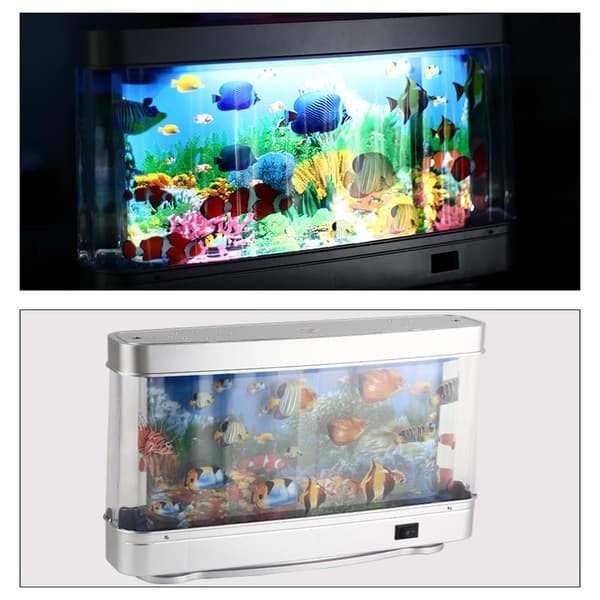 Artificial Aquarium, Cute Moving Fish, Decorative Virtual Ocean Motion Night Light