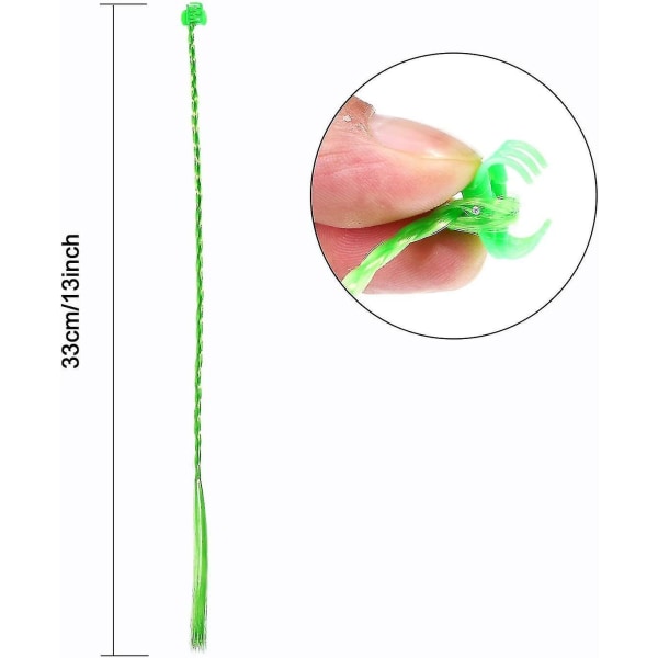 Hiustenpidennykset lapsille, 12 kpl hiustenpidennykset, hiustenpidennysliittimet, joissa neppari, syntymäpäiväjuhlatarvike 33 cm