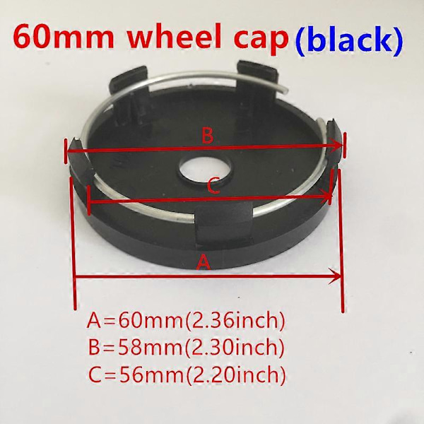 4 stk. 3D 56 mm 60 mm for DACIA bil emblem hjulnav senterkopp merke deksler klistremerke styling tilbehør 60mm silver cap 1