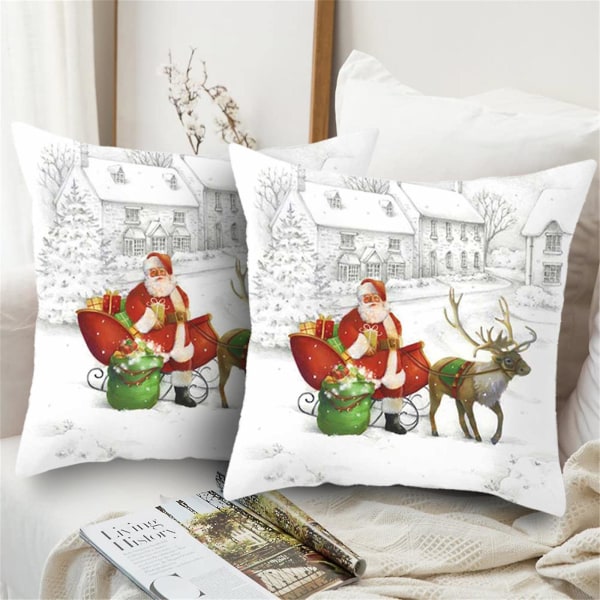 Christmas Home Decor Clearance Christmas Bomull Linne Cover Case Soffa Heminredning