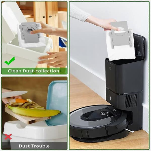 10 Støvsugerposer til iRobot Roomba i7 i7+ i3 i3+ i4 i4+ i6 i6+ j7 j7+ i8 i8+S9 S9+ E5 E6 E7 Clean Base, Erstatningsstøvpose til tilbehør