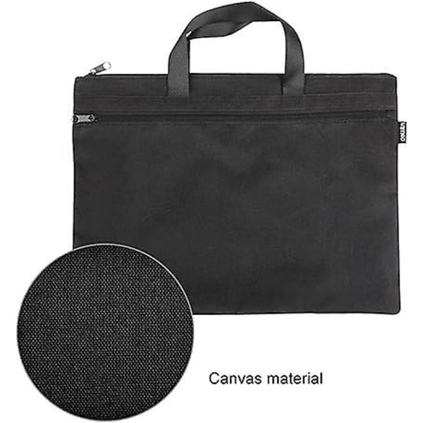 Office Document Bag, Herr Portable Portable Pärm A4 Fil Dragkedja Svart 1 Styck