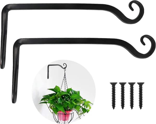 Kasviteline Kukka-amppeli Rautainen seinäkoukku Kukka-amppeli Seinäteline Koukku 25cm