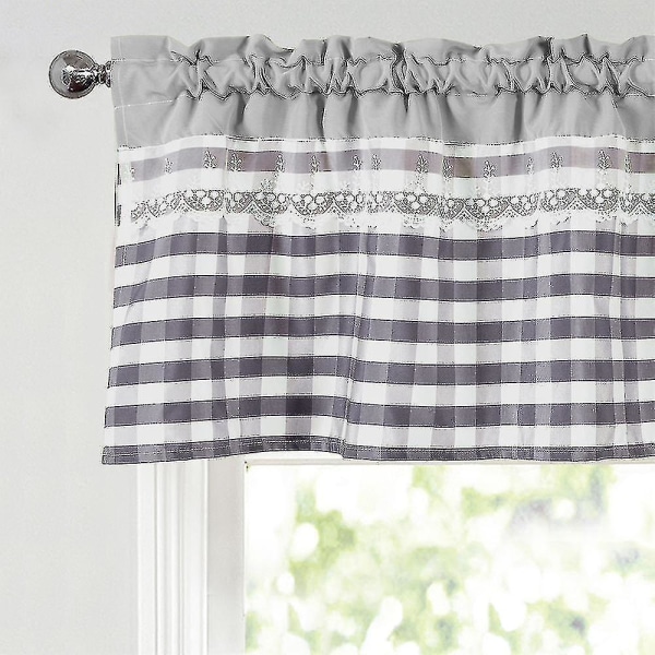 Keittiön Verhot Sisustus Ikkuna Verho Ylellinen Cafe Valance Topper Verhot Light Grey 130cmx41cm