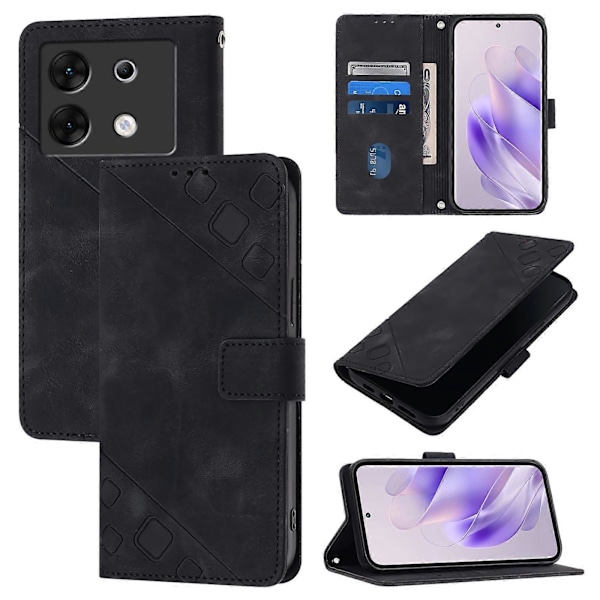 Präglat PU-fodral för Infinix Zero 30 5G Black