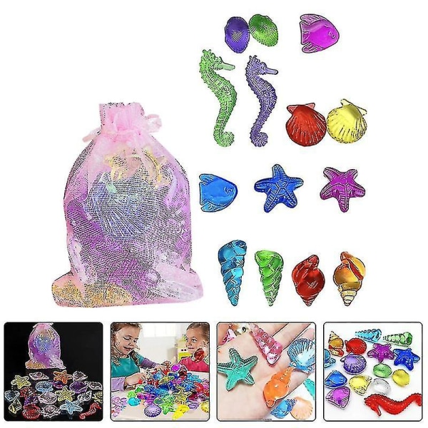 2 poser med plast edelstener Leker Fargerik Simulering Krystall Barn Treasure Toys