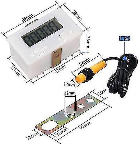 Digital 0-99999 Räknare 5 Siffror Plus Upp Mätare + Närhetssensor Med Magnet Bästa