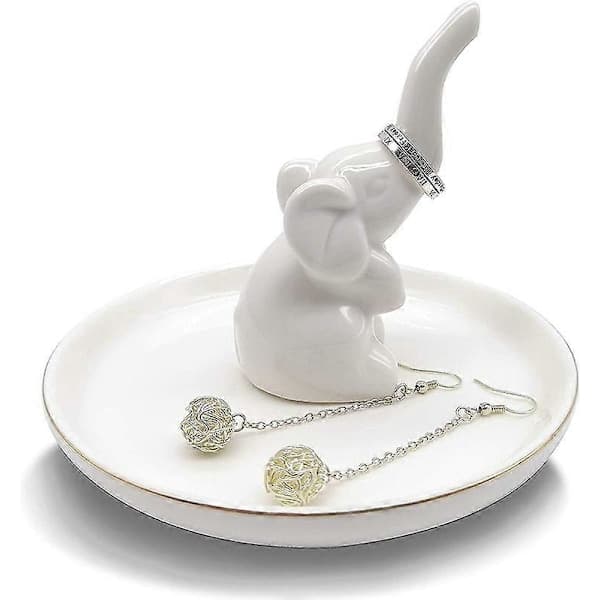 Elefant Smykkeholder Keramisk Brett