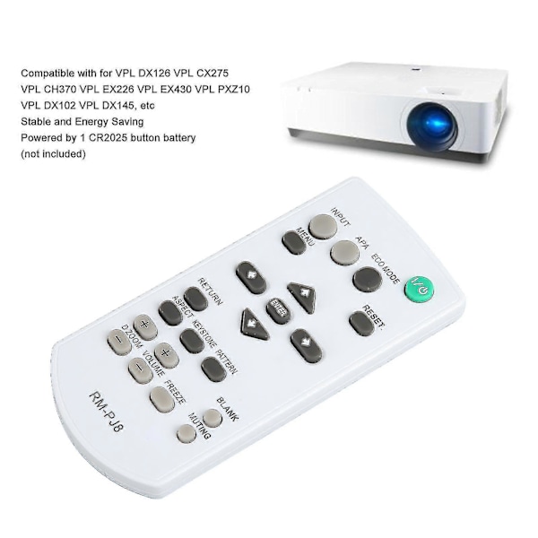 Reservefjernkontroll for Sony VPL-projektorer - RM PJ8