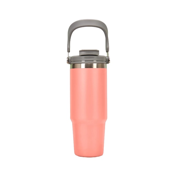 Vakuumisolert vannflaske med håndtak Lekkasjebestandig matvarekvalitet BPA-fri gjenbrukbar kopp kontorbilglass Pink