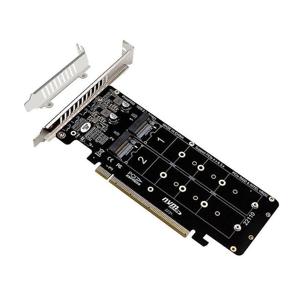 Dobbeltsidig 4-Disk NVME RAID-kort PCIeX16 til M.2 M-Key NVMEx4SSD 2U Server RAID-utvidelseskort Black