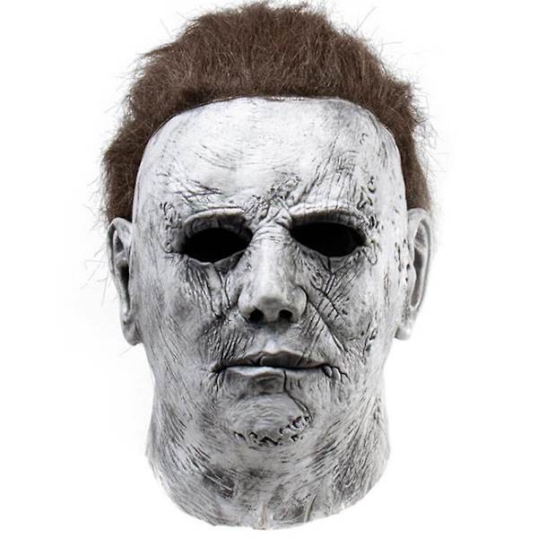 Michael Myers Skräck Cosplay Mask Halloween Latex Huvudbonader Fest Fancy Dress Up Kostym Prop A
