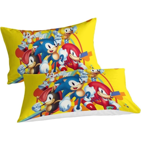 Sonic D Täcke Set Spelkaraktärer Täcke Mikrofiber Täcke med Dragkedja för Barn Tonåringar Vuxna Enkelsäng