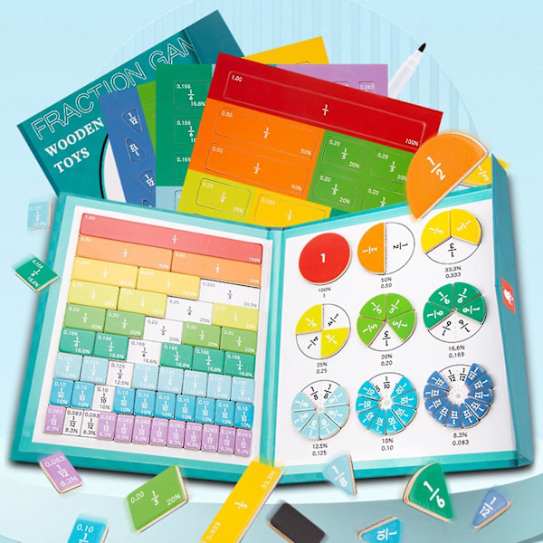 Flerfarget Brøk Læring Matematikk Pedagogiske Leker Aritmetikk Regnbue Intelligens Utviklingsmateriell For Barn