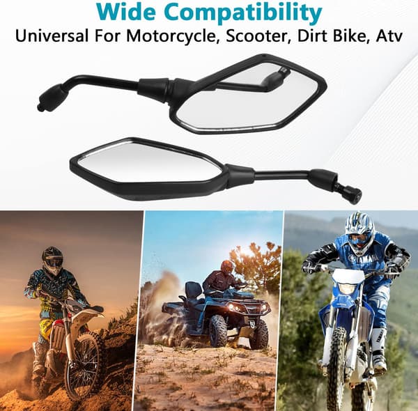 Motorcykelspegel, par universal backspeglar, passande