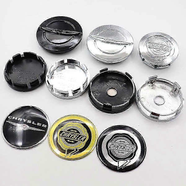 4 stk. 54mm 56mm 60mm 64mm Chrysler Bil Logo Hjul Navkapsel Felg Merke Deksel Dekal Ombygging Dekor Emblemer Klistremerke Tilbehør 56 Gold KLSL