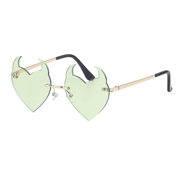 Luksus mærke solbriller Kvinder Indfattede Djæveløre Hjerteform Solbriller Retro Gradienter Nuancer Feamle Solbriller Mænd Eyewear Uv400 8