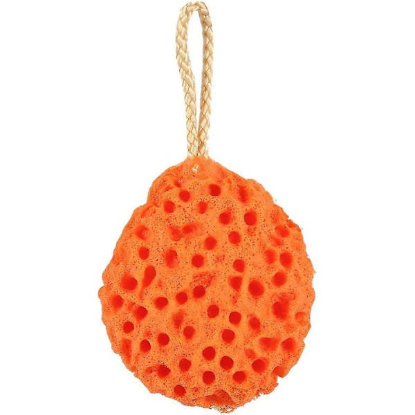 Duschsvamp för kropp och havsdusch, mjuk svamp för kropp, spa, tvätt och rengöring badboll (orange)