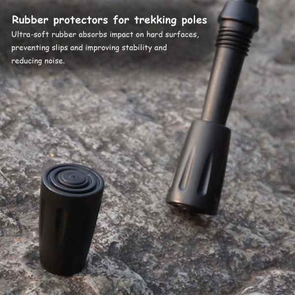 8 delar Nordic Walking Stick-spetsskydd Gummistolpsspetsskydd för vandringsstavar Asfalt Grusberg Vandring