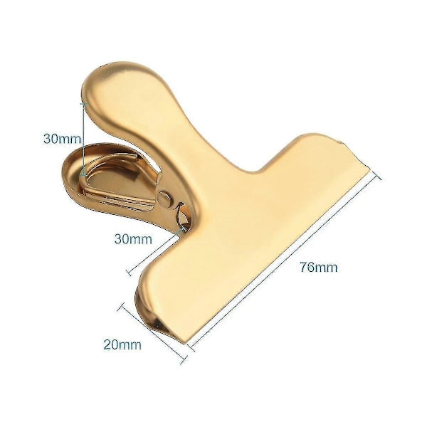20 stk. poseklemmer, 7,6 cm kraftige poseklemmer i rustfrit stål til køkken og kontor