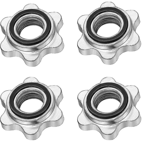 Set med 4 Hantlar Spinlock, Halksäkra 25 Mm Standard Spinlock-Kragar, Skruvlock För Hantlar, Skivstångs Stjärnkragar A