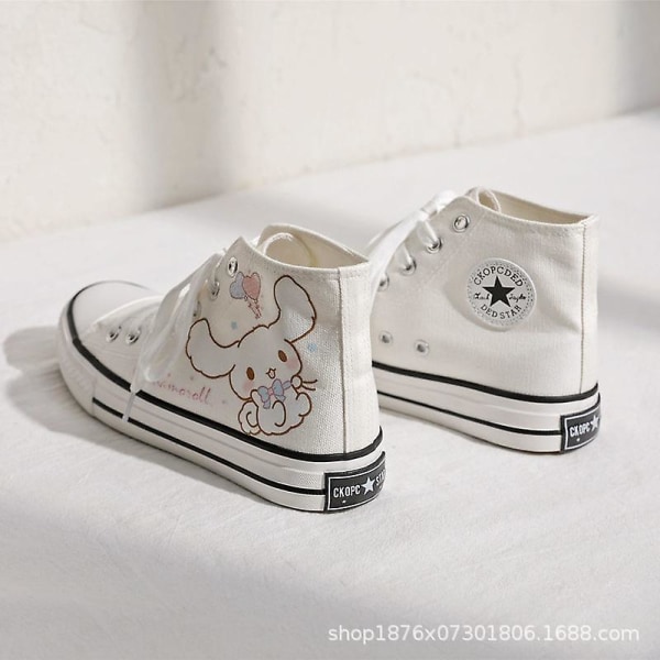 Kawaii Cinnamoroll Sanrioed Sko Tegneserie Søte Canvas Sko High Top Canvas Sko Jenter Bursdagsgave B 40