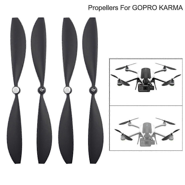 4 stk. Drone Propeller - Lydløse, Slagfaste ABS-Reserveblade - Drone Tilbehør til GoPro Karma