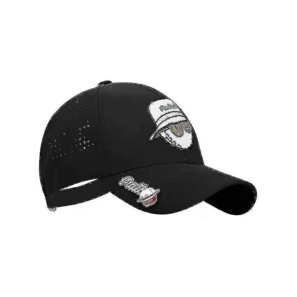 2023 Malbon Golf Cap med Mark Sport Ventilasjon Golfhatter for menn og kvinner unisex Black