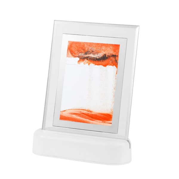 Lampe Bevægende Sand Kunst Maleri Natlys, 3d Sandscape Bevægende Sand Billede Med Led Firkantet Glas Flydende Sand Display Afslappende Desktop Art Til Hjem O Yellow