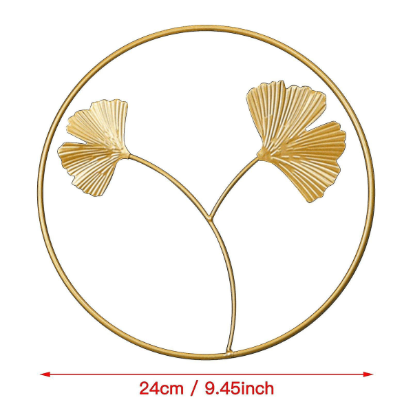 Nordic Living Room Light Lyx Guld Rund Ginkgo Leaf Metall Vägghängande