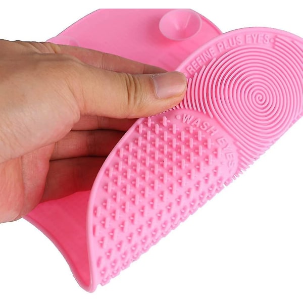 2-pak silikonebørste rensebørste, makeup børste rengøringsmåtteværktøj (pink)