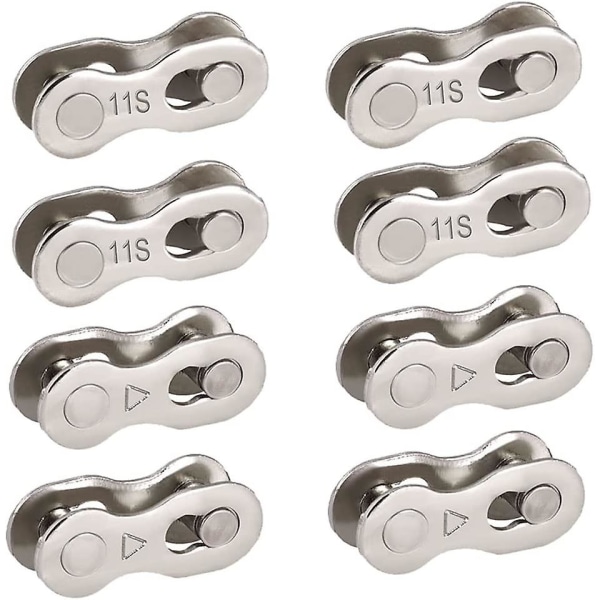 8 par Sykkel Missing Link 11-trinns kjede Silver Steel Bike Chain Link Gjenbrukbar kontakt(y11-8)