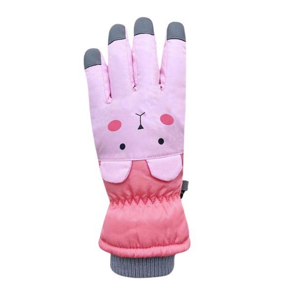 Termiske sportshansker med sklisikret lær bærbart design for gutter, jenter, vintertilbehør Pink Plus Pink Little Bear