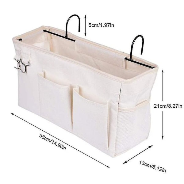 Bed Organizer Sengeveske Med Kroker Hengende Lomme Loft Seng Oppbevaringsveske