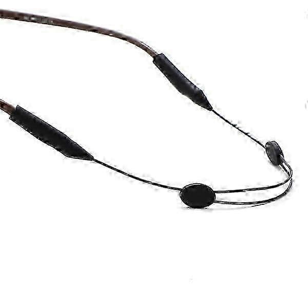 Glasögonband, justerbart, halkfritt, svart, 35 cm