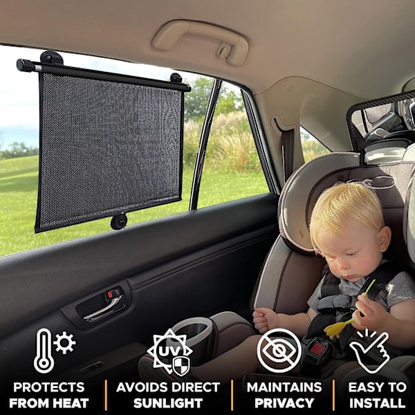 2 kpl auton ikkunan varjostimia vauvalle, Baby Sun Shades UV-suojalla lapsille, sopii useimpiin ajoneuvoihin, välttämättömät matkustus- ja vauvan auton tarvikkeet