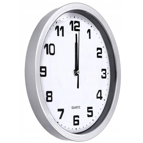 Large Wall Clock, Non-Ticking, Silent, 20cm Round Second Hand