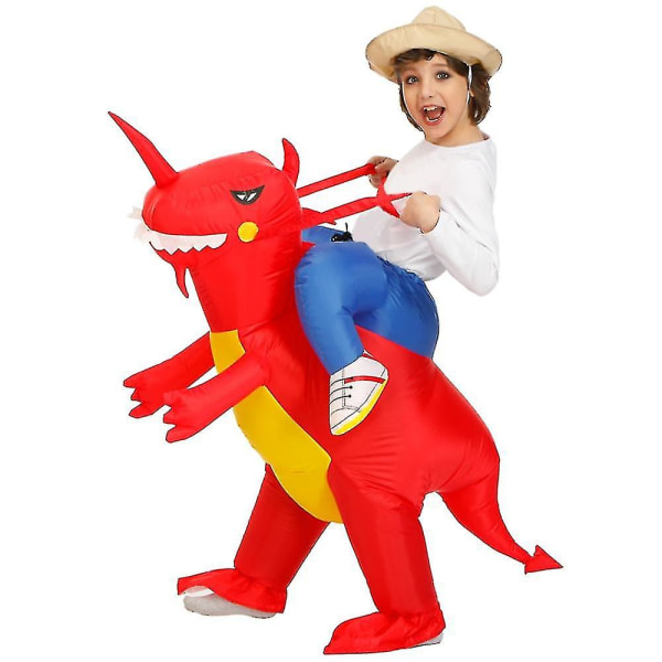 Barn T-rex Dinosaur oppblåsbart kostyme Barn Anime Purim Halloween Julefest Cosplay Kostymer Dress Dress For Gutter Jenter