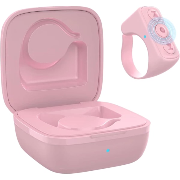 Bluetooth fjernbetjeningspager er egnet til iPhone Android iPad, mobiltelefon, kamera, fjernudløser, selvudløserknap, Bluetooth ring (pink)