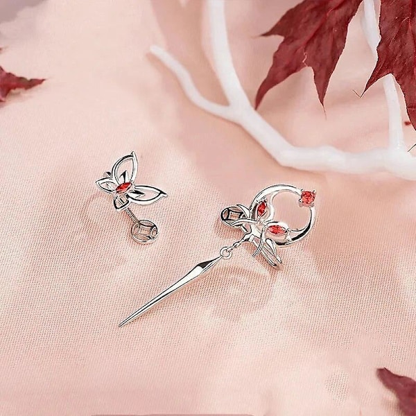 Anime Tian Guan Ci Fu TGCF Hua Cheng Xie Lian Ghost King Ørepynt for Kvinner Øre Stud Øre Klips Smykker Cosplay Rekvisitter Gave Ear Studs -Style A