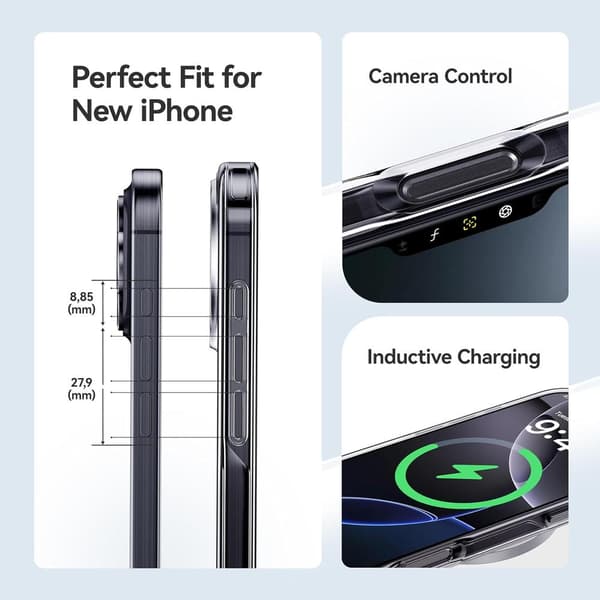 2024 Crystal Clear Designed for iPhone 16 Pro Case, Shockproof Protective Phone Cover Thin Slim Case for iPhone 16 Pro, Transparent