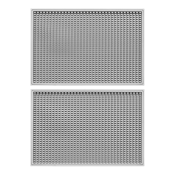 2 stk silikon sklisikre dreneringsmattesett Moderne minimalistisk design isolert underlegg for vinglass Miljøvennlig Light Grey