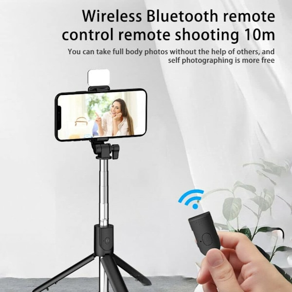 Bluetooth selfie-tikku kolmijalka langaton 360 asteen kierto kaukosäädin sopii matkapuhelimille.