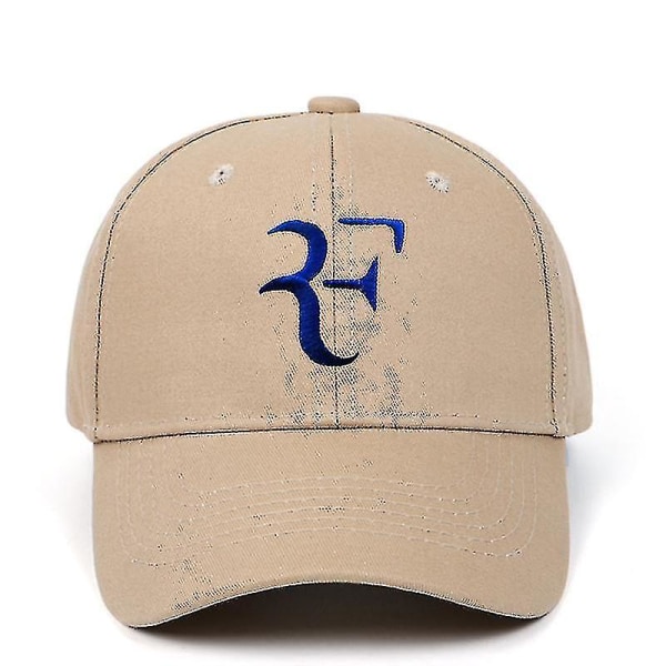 Federer Tennis Fan Broderad Baseball Cap Utomhus Sports Hat Casual Peaked Cap Khaki