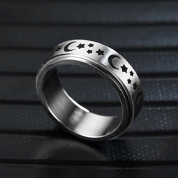 Angstring i rustfritt stål for kvinner og menn, fidget spinner ring smykker 7