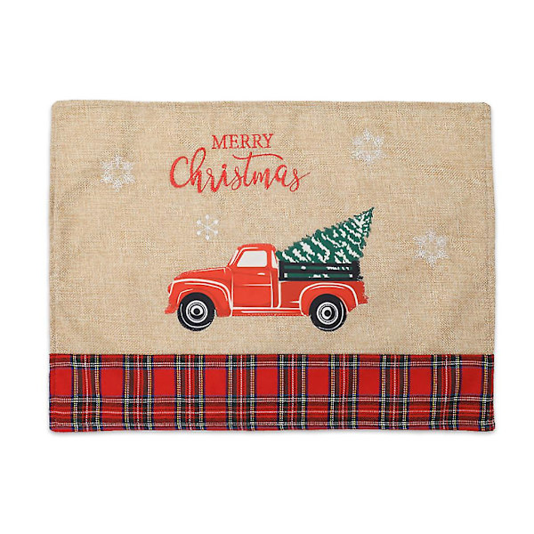 Julklappar Rea Julbordsunderlägg Lastbil Och Julgran Eller Hund Tvättbara Linne Placemats