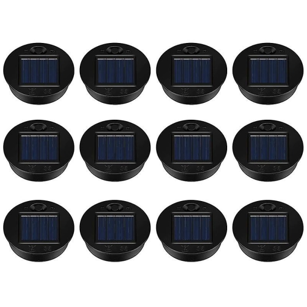 12-pack ersättningsdelar för solarljus Ersättande toppar för solarljus Vattentäta led solpaneler Lante