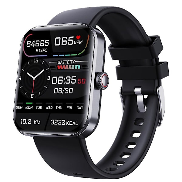 F57l Blodsockerövervakning Smartwatch, Fitness Tracker Med Blodtrycks Smartklocka För Män Kvinnor Svart