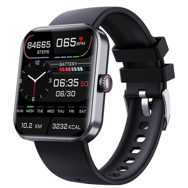 F57l Blodsukkerovervågning Smartwatch, Fitness Tracker Med Blodtryk Smart Watch Til Mænd Kvinder Sort