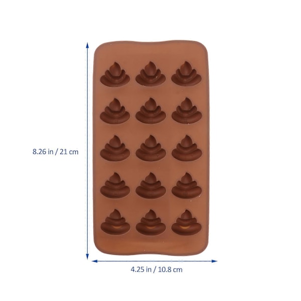 3 stk. 15 Huller Sjove Lorte Slikforme Silikone Bageforme Afføring Isterning Slik Dessertform